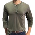 thumbnail image 2 of LYXSSBYX Men's Performance Long Sleeve Shirt Moisture Wicking Crew T-Shirt Beefy Muscle Basic Solid Pure Color Blouse Tee Top, 2 of 4