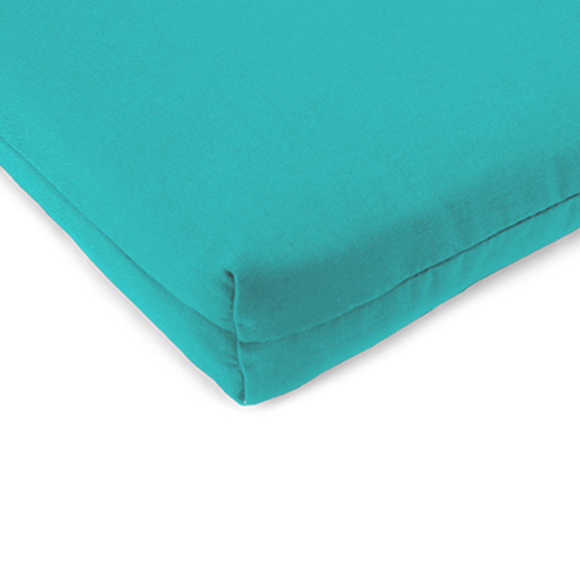Jordan Manufacturing Sunbrella 17" x 19" Canvas Aruba Turquoise Solid Rectangular Outdoor Chair Pad Seat Cushion with Ties (2 Pack)