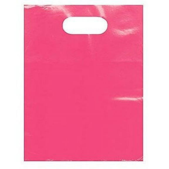 888 Display - 50 Bags 15" x 18" x 4" Pink Goody Bag, Merchandise Bag, Store Supply Bags, Patch Handle.