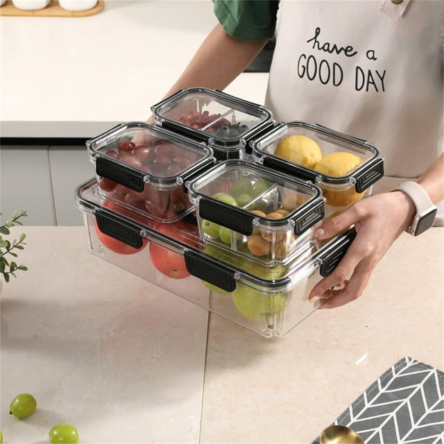 Bandeja para Servir Dividida Xihbxyly con Tapa y Asa Caja Portátil para Aperitivos