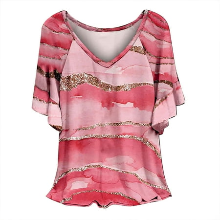 

Bospose Short Sleeve Shirt Girl Pink Bustier Top Tunic Sweatshirt Women Classic Summer Leopard Print Loose Tops Flowy Blouses Shirt Women S Top Xxl