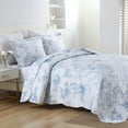 thumbnail image 2 of 3 Piece Printed Floral Quilt Set Lightweight Bedspread Set BY321, 2 of 9