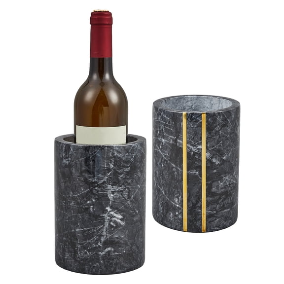 Luxury Marble Wine Chiller – Single Black or White Stone Ice Bucket for Wine & Champagne – 17x12cm Modern Tabletop Barware, Durable Kitchen Accessory, Ideal Gift
