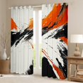 thumbnail image 2 of Manfei Chic Watercolor Black Out Curtains for Teen, Chinese Ink Curtains Pack of 2 (42x63 Each), Black Orange Splash Bedroom Curtains, Curtains and Drapes Decor, 2 of 6