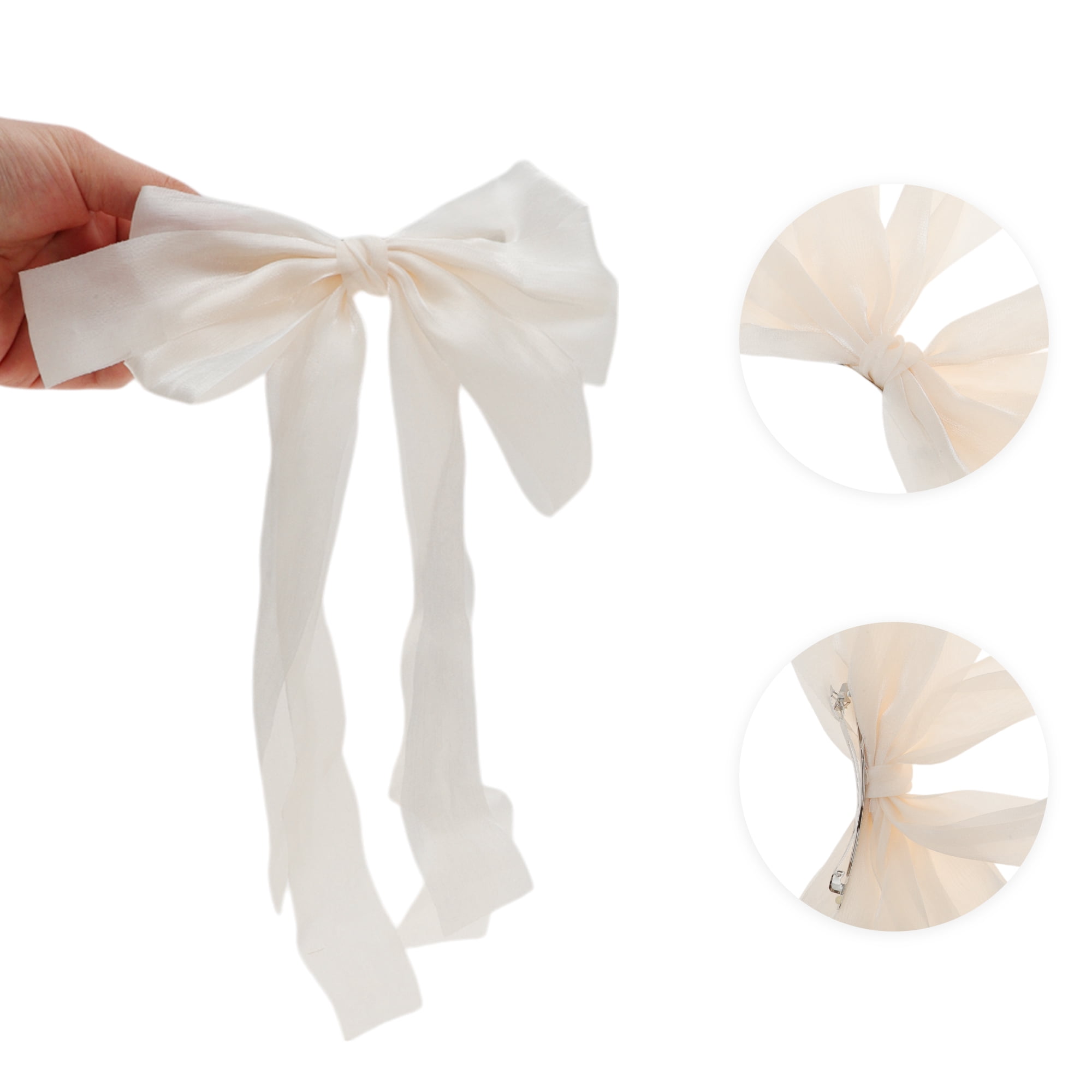 Unique Bargains Fashion Ribbon Bow Hair Clip for Hair Styling and Use - 1 Piece Yellow