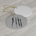 thumbnail image 2 of Effete Feline Claw Marks Scratch Ceramic Ornament, 4 Shapes, 2 of 3