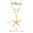 thumbnail image 2 of GDCOIN 14K Gold Plated Wave Starfish Pendant Necklaces for Ocean Jewelry Gifts, 2 of 9