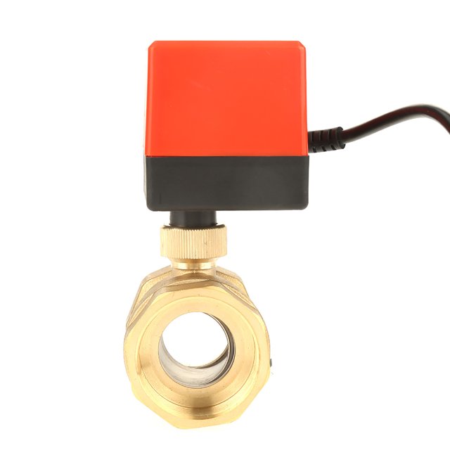 Brass Motorized Ball Valve, 1Pcs DC 12V Brass Ball Valve, Brass Ball Valve, Low Noise For Air Conditioning System Air Conditioner Laboratory Plumbing Systems