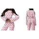 thumbnail image 3 of Conjunto de Pijamas Bonitos para Mujer, 2 Piezas, Larga, Y2K, Otoño e Invierno Cereza Rosa M, 3 of 7