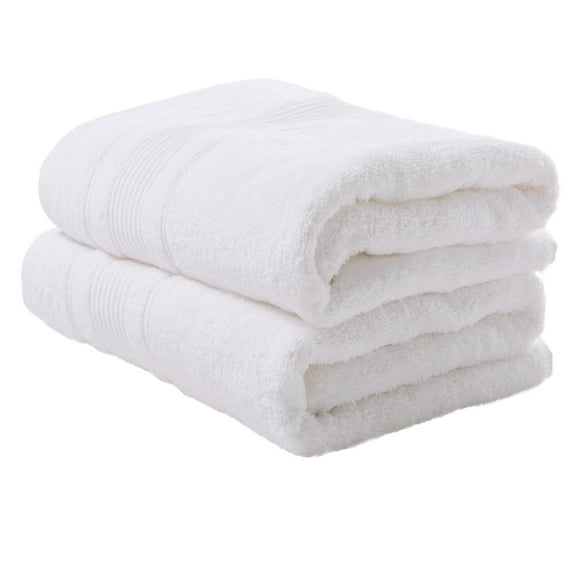 2-Piece Bath Towels Set for Bathroom, Spa & Hotel Quality | 100% Cotton Turkish Towels | Absorbent, Soft, and Eco-Friendly (White)