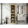 thumbnail image 2 of 100% Solid Wood 16.5" Bathroom Storage Cabinet with Clear Glass Doors and Adjustable Shelves, 2 of 5