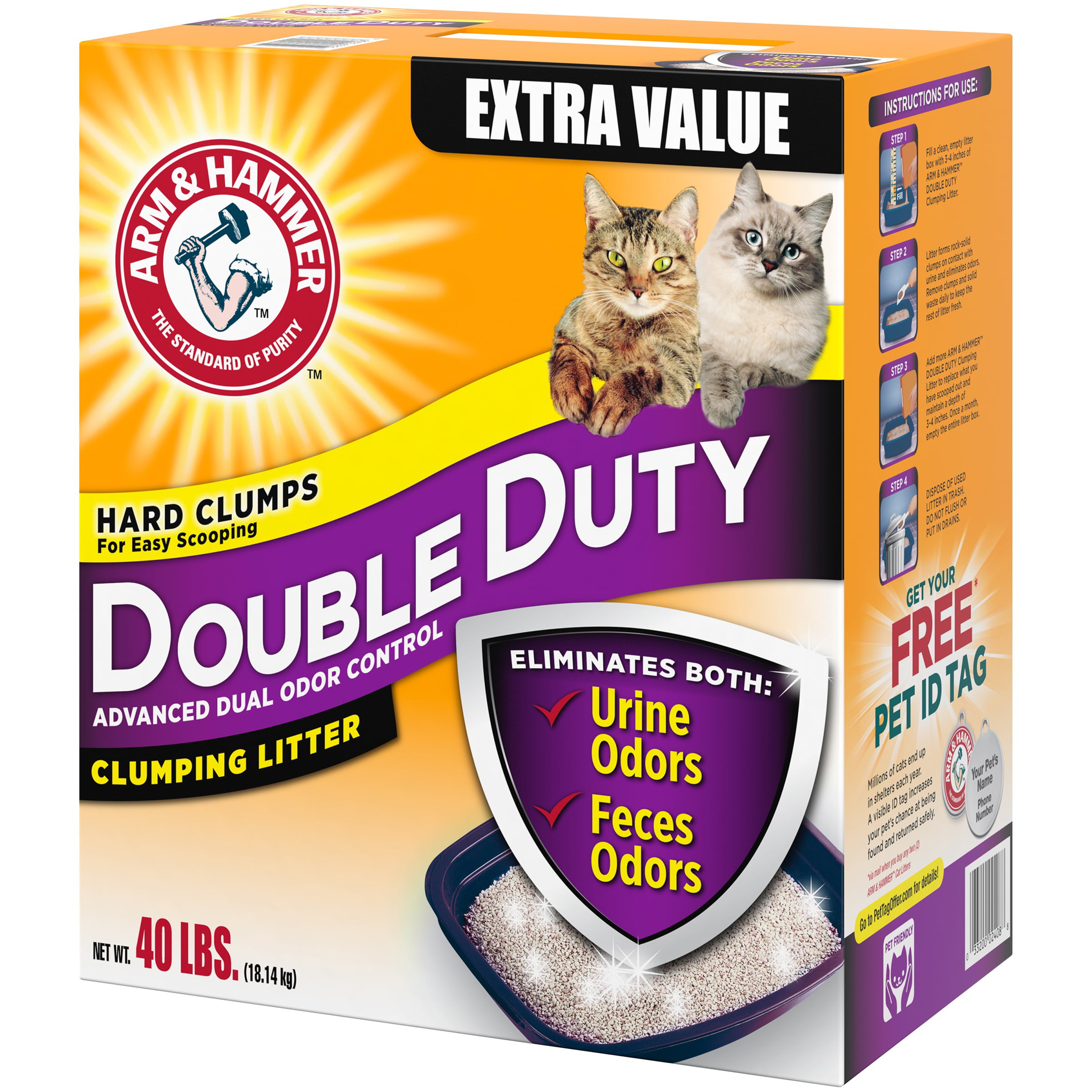 Arm Hammer Double Duty Clumping Cat Litter, 40 Lb. eBay