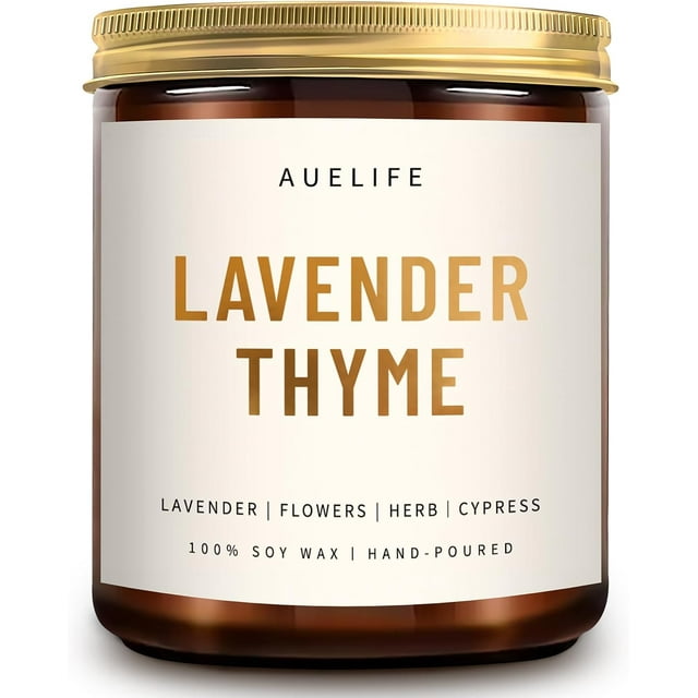 Scented Candles for Home - Lavender & Thyme Candle | Aromatherapy Candle Gift for Women & Men, Soy Candles for Home Scented - 7oz, Soy Wax, Lavender Relaxation for House Energy
