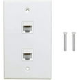 thumbnail image 2 of 2 Pack 2 Port Ethernet Wall Plate, Cat6 Female to Female Wall Jack RJ45 Inline Coupler Wall Outlet, White, 2 of 7