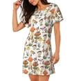 thumbnail image 2 of Lsque Mushrooms Pattern Nightgowns for Women Sleep Shirts Short Sleeve Nightshirt Pullover Nightdress Soft Sleepwear Relaxed Fit Nightdress, 2 of 6