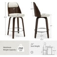 thumbnail image 4 of 26'' Swivel Counter Height Bar Stool with Backs Mid Century Bar Stools for Kitchen Island, White, 4 of 7