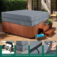 thumbnail image 3 of AKEfit Waterproof Hot Tub Cover,Heavy Duty 600D Waterproof Oxford Material SPA Cover for 85''x 85''Hot Tub, UV Protection & Windproof, Waterproof Hot Tub Cover Protector, 3 of 8