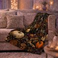 thumbnail image 6 of Printed Flannel Throw Blanket with Sunflowers, Pumpkins, Bottles and Books Print, 6 of 9