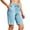 Light Blue women drawstring high waisted shorts a1, variant on Cagogo Women Drawstring High Waisted Bermuda Shorts with Pockets Casual Solid Lounge Pants Summer Vacation Beach Travel Workout Clothes, White M