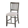 thumbnail image 3 of Willow Creek Distressed Slatback Upholstered Counter Stool (Set of 2), 3 of 8