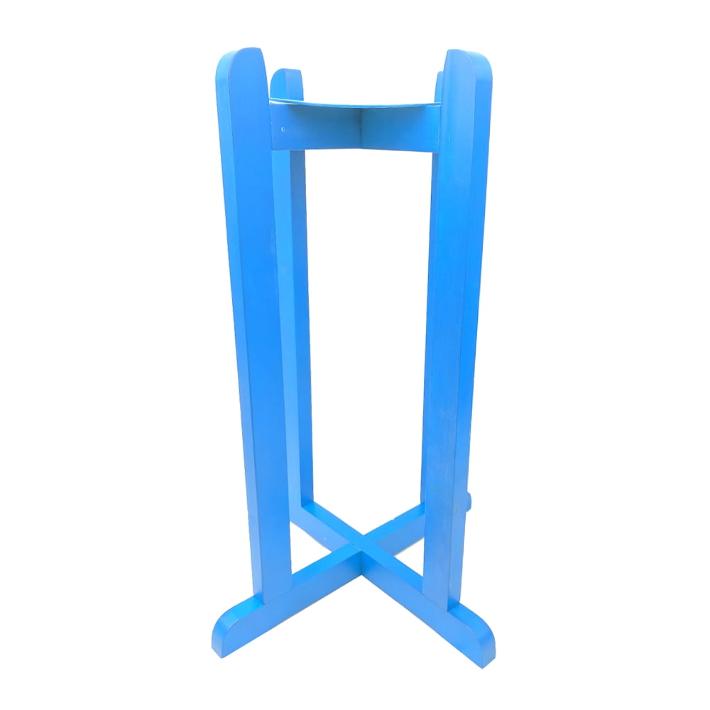 For Your Water 27" Natural Wood Painted Water Crock Dispenser Floor Stand Light Blue