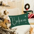 thumbnail image 4 of Christmas Pillow Covers 12 x 20 Inch Set of 2 Merry Christmas Believe White Throw Pillow Covers Winter Xmas Winter Holiday Decorative Cushion Cases for Sofa Couch, 4 of 6