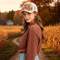 thumbnail image 5 of Thanksgiving Baseball Cap, Vintage Washed Cloth Hat With Highland Cow Pumpkin Sunflower Embroidery, Adjustable Breathable Sun Hat for Outdoor Daily Wear, Fall Holiday Gifts for Women for Her, 5 of 5