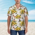 thumbnail image 2 of Fotbe Bird Sunflowers Camisa Hawaiana para Hombre Unisex – Camisa Casual de Verano con Botones de Manga Corta de Algodón y Lino,Large, 2 of 7