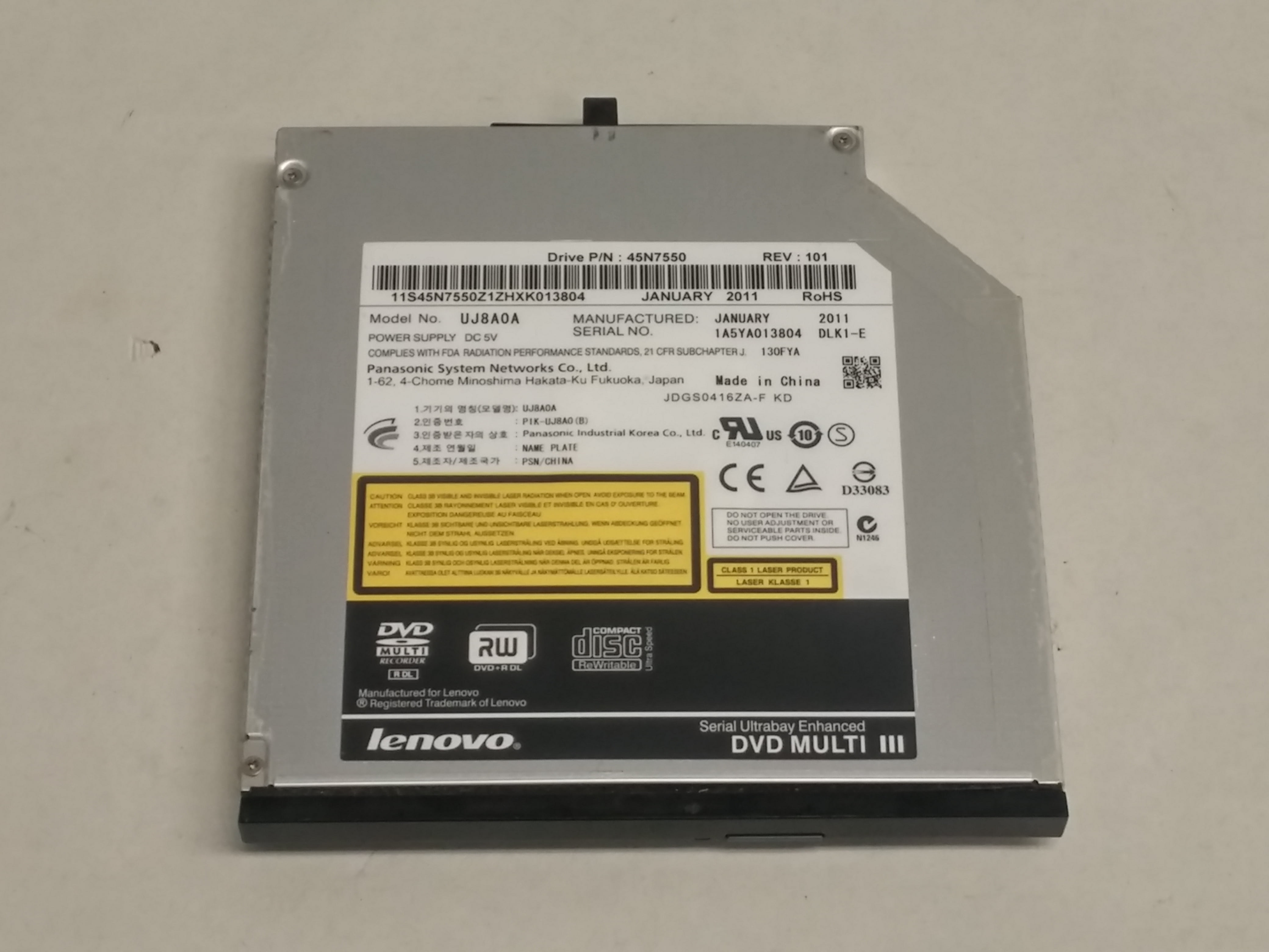 Used Lenovo ThinkPad T420 DVD+/ DL RW CDRW SATA Internal Laptop