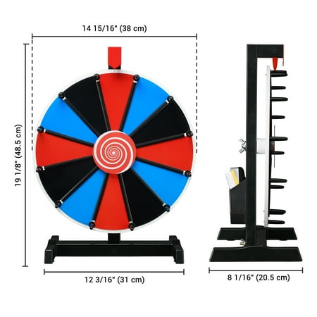 WinSpin 15" Tabletop DIY Color Prize Wheel 12 Slot Editable Spin Game Trade Show
