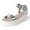 Silver Metallic, variant on Surf Platform Sandals for Women - Ankle Strap Open Toe Heels -Stylish Vegan Leather Sandal