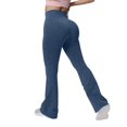 thumbnail image 5 of Oksale Womens Ribbed Yoga Pants Flare Leggings for Women Butt Lifting Seamless Stretch High Waisted Workout Legging Pants Navy S, 5 of 10