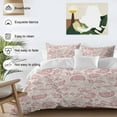 thumbnail image 3 of Farmhouse Pink Floral Bedding Duvet Cover Set Full Size 4 Pieces Linen Boho Flower Rustic Country Bedding Set with Zipper Closure, 1 Comforter Cover 86x86 Inches 1 Flat Sheet & 2 Pillow Cases, 3 of 7