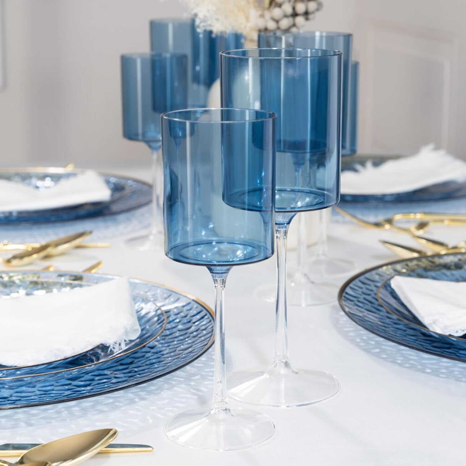 Blue plastic sale goblets