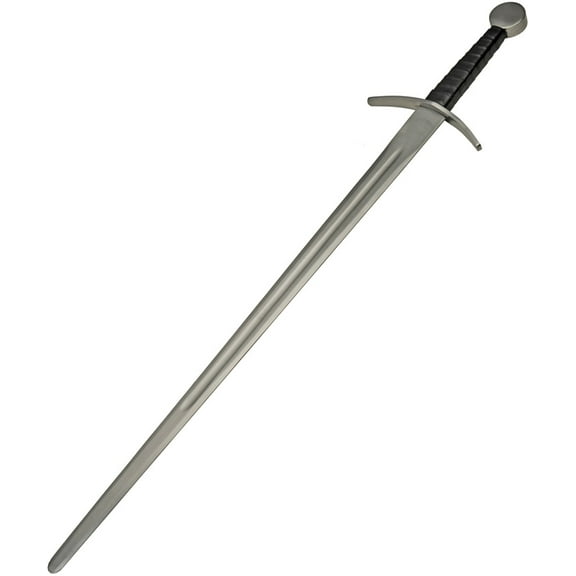 SZCO 40" One-Hand Medieval Sword with Curved Guard, Leather Back Sheath and Full Tang Design