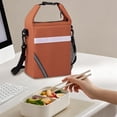 thumbnail image 3 of Tdxkok Wide Opening Insulated Lunch Bag with Reflective Stripe Detachable Strap thermal Food Carrier for Students office Work Orange, 3 of 6