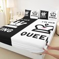 thumbnail image 3 of Castle Fairy King And Queen Crown 4 Pieces Queen Sheet Sets for Teens Boys Girls,Romantic Couple Lover Ultra Soft Flat Sheet,Happy Valentine's Day Queen Fitted Sheet,Breathable Home Decor, 3 of 7