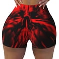 thumbnail image 2 of Logiee The Red Head Skull Print Women's Biker Shorts,Workout Gym Shorts,Scrunch Shorts,Tummy Control Hidden Scrunch Running Yoga Shorts-Medium, 2 of 8