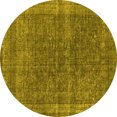 thumbnail image 1 of Ahgly Company Machine Washable Indoor Round Oriental Yellow Industrial Area Rugs, 8' Round, 1 of 4