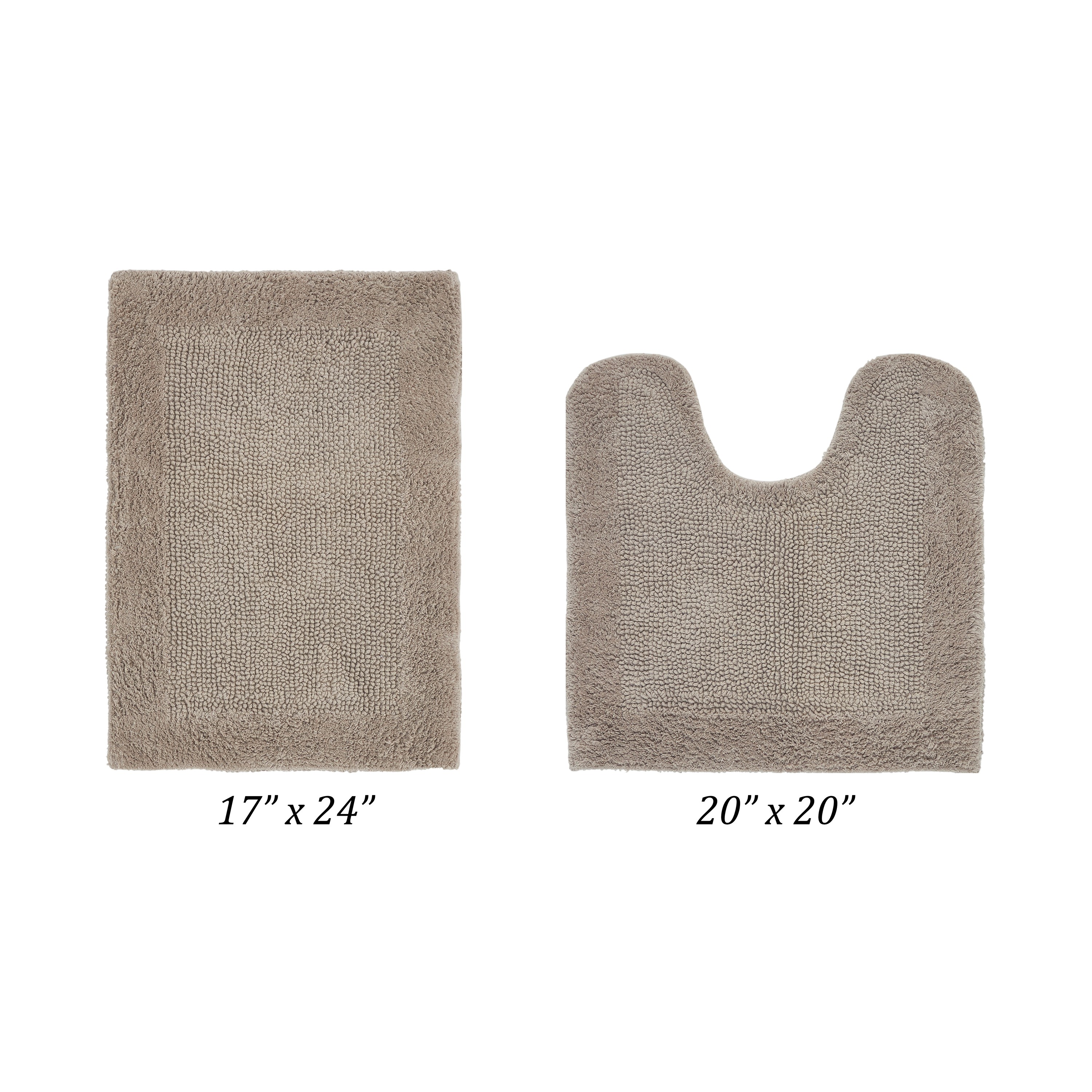 Better Trends Edge 100% Cotton 2 Piece Set (17" x 24" | 20" x 20") Bath Mat Rug - Sand