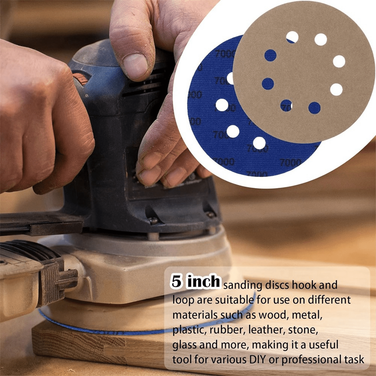 200 Pcs Sandpaper 5 Inch 8 Holes Hook and Loop Wet Dry Sanding Discs Assorted Grits, Orbital Sander Pads for Polishing