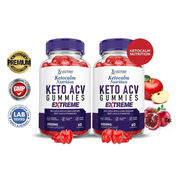 (2 Pack) Keto Calm Extreme ACV Gummies 2000mg Dietary Supplement 120 Gummys