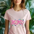 thumbnail image 5 of XOXO Nurse T-Shirt for Women, Pink Stethoscope and Bandage Graphic Tee, Dark Heather, Size 2XL, 5 of 6