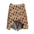 thumbnail image 1 of Fiaer Chandail de Noël pour Femme à Col Rond, Grande Taille, Manches Longues, Coupe Ample, Léger, Graphique Amusant, Tricot de Noël, Rouge, TTG, 1 of 3