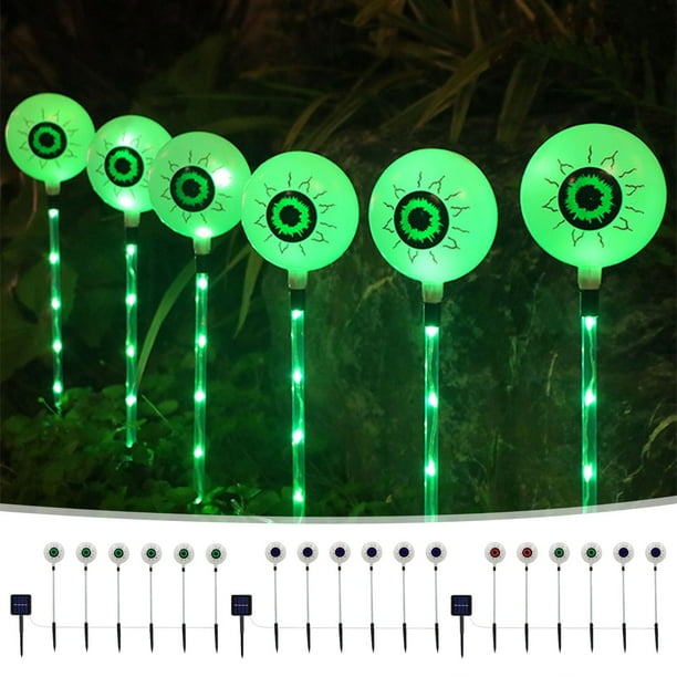Xihbxyly Luces Solares Led con Forma de Ojo, Decoración Espeluznante para Halloween, Panel Solar de Alta Conversión, Luz de Estaca para Exteriores Resistente a La Intemperie, Fiesta En Casa Embrujada