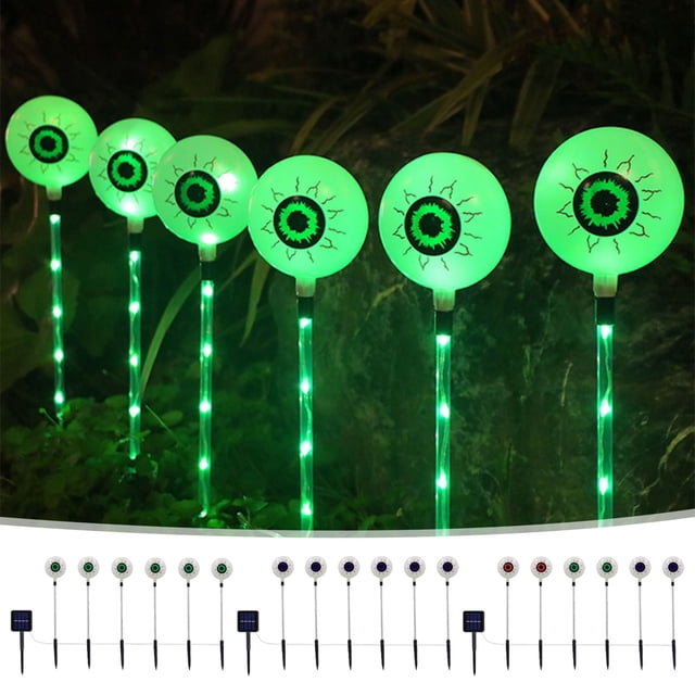 Xihbxyly Luces Solares Led con Forma de Ojo, Decoración Espeluznante para Halloween, Panel Solar de Alta Conversión, Luz de Estaca para Exteriores Resistente a La Intemperie, Fiesta En Casa Embrujada