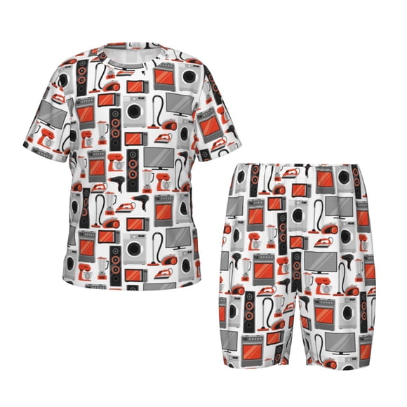 Balery Modern Life Conjunto de Pijama Infantil de Manga Corta con Estampado – Ropa de Dormir de Algodón Suave-Large