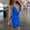 Blue, variant on TOPUUTP Club Dresses for Women Black Sexy Backless V Neck Mini Dress High Slit Club Night Out Party Cocktail Dresses Black L