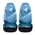 thumbnail image 3 of Garronmavis Snowy Mountain 2 PCS Fluffy Car Seat Covers for Front Seat Cushion Auto Seats Cover Car Bucket Seats Covers Universal fit for SUV Sedan Van, 3 of 7