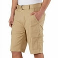 thumbnail image 2 of Wearfirst Men's Free-Band Comfort Flex Waistband Stretch Canvas Cargo Shorts 34 Khaki, 2 of 5